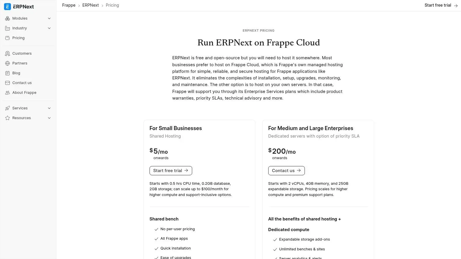ERPNext (Frappe Cloud)